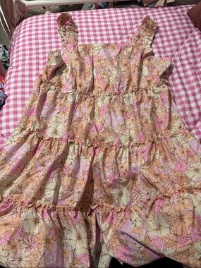 Grace & Emma - Floral Tiered Sundress - Pink & Cream